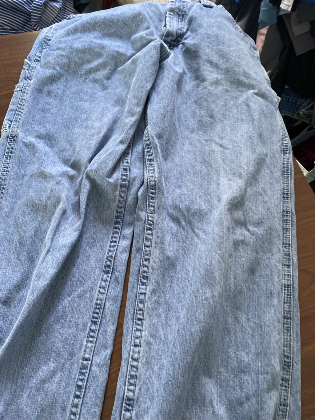 Lee Dungarees Carpenter Jeans Mens 33x32 Blue Denim Workwear Utility Distressed