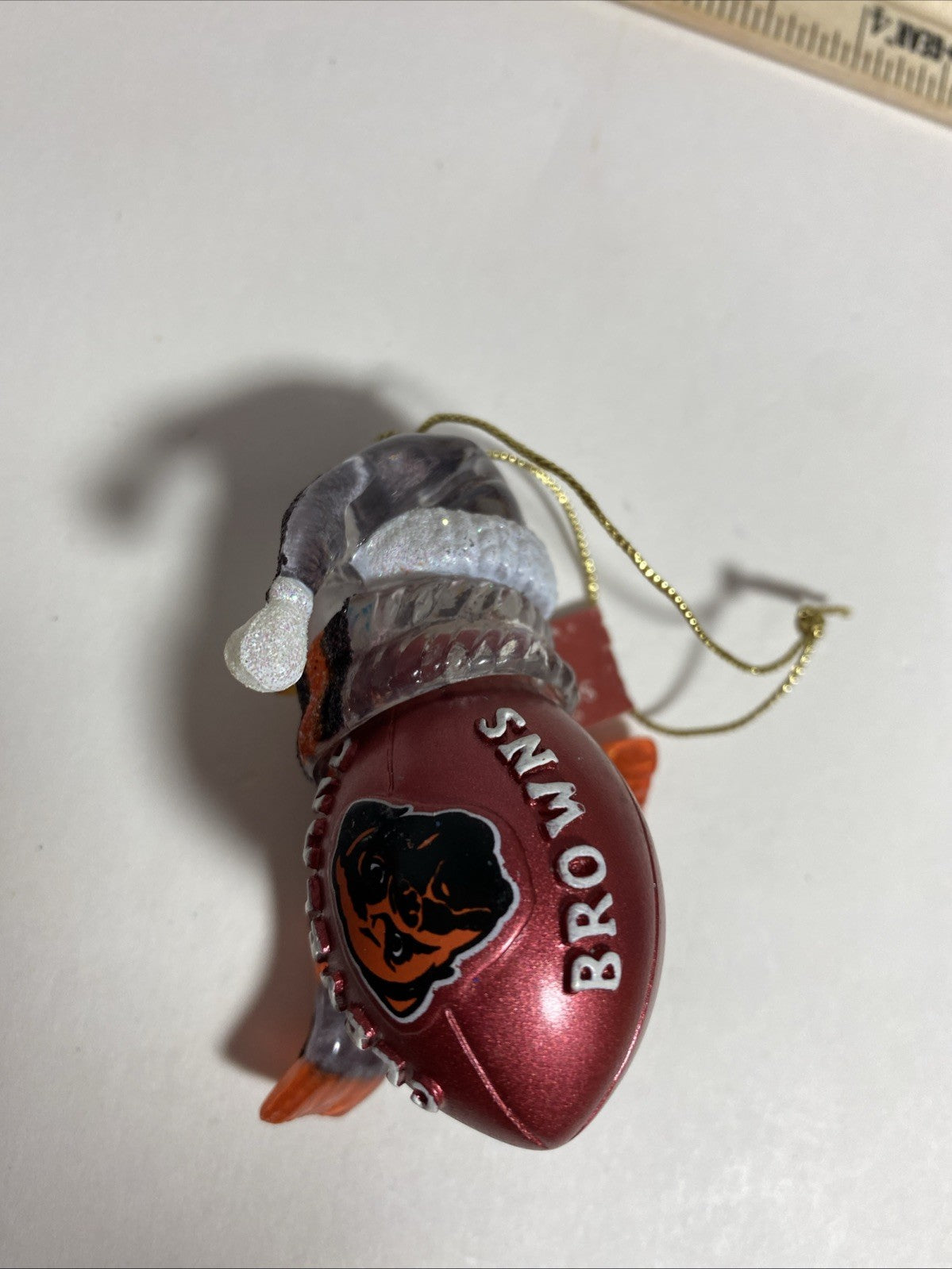 Cleveland Browns STRIPED ACRYLIC SNOWMAN FOOTBALL ORNAMENT NFL 3"