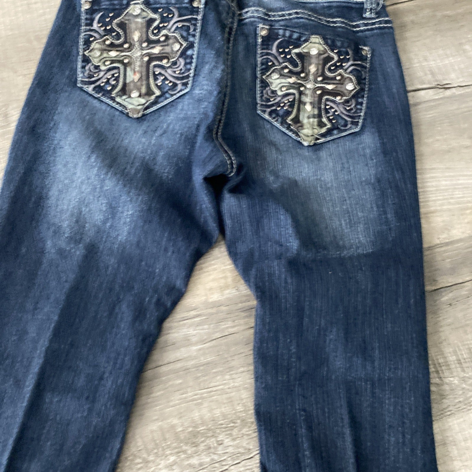 Love Nation Premium Denim Blue Jeans Embellished Pockets Women's 10