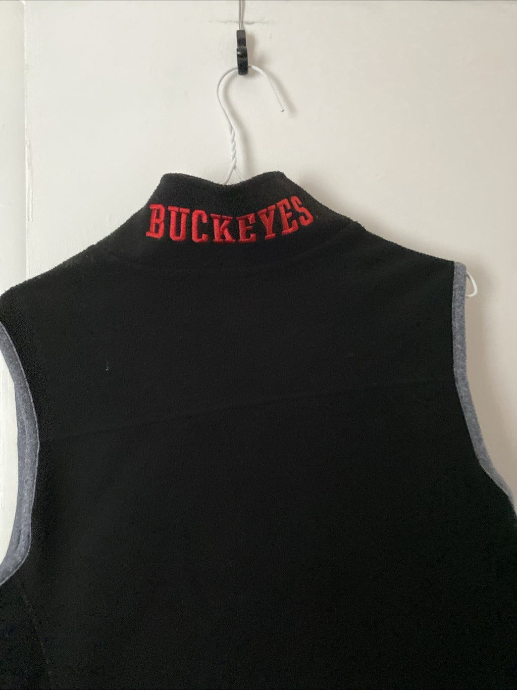 🏈Victoria’s Secret PINK Ohio State Buckeyes Full Zip Fleece Vest-Black-Size M