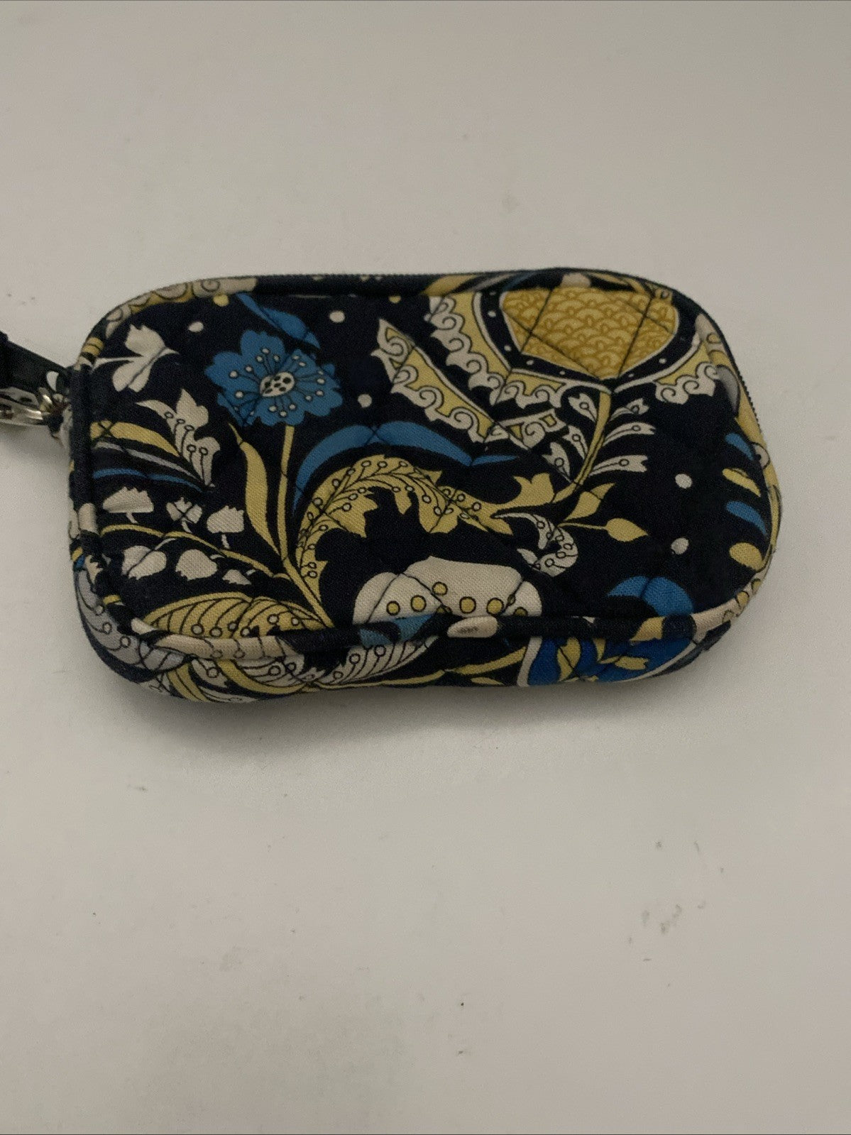 Vera Bradley Coin Card Wallet floral theme with elephant, yellow blue black whit