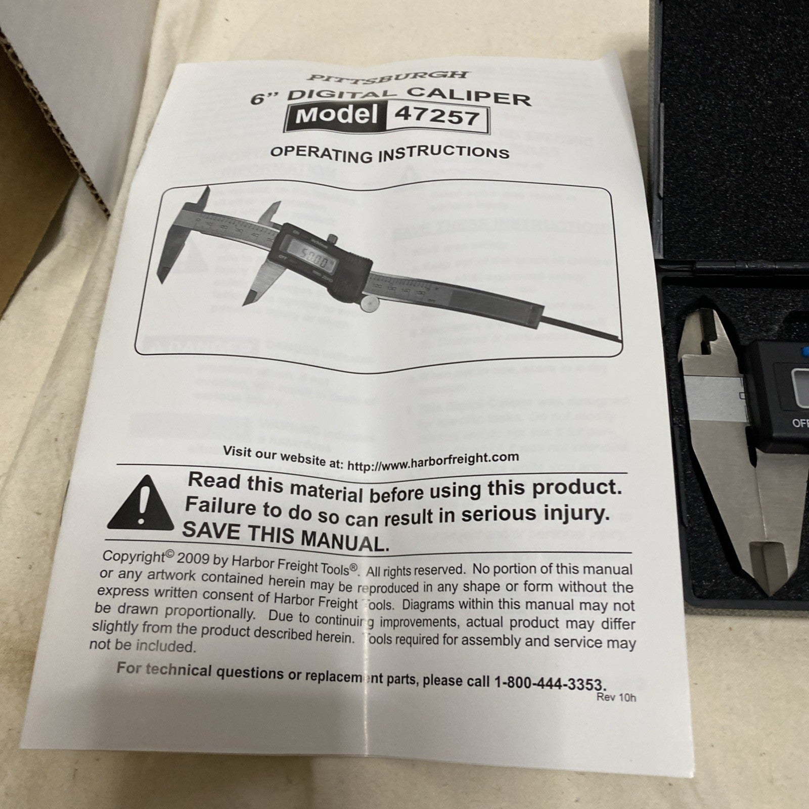 Pittsburgh 6" Digital Caliper. Model 47257