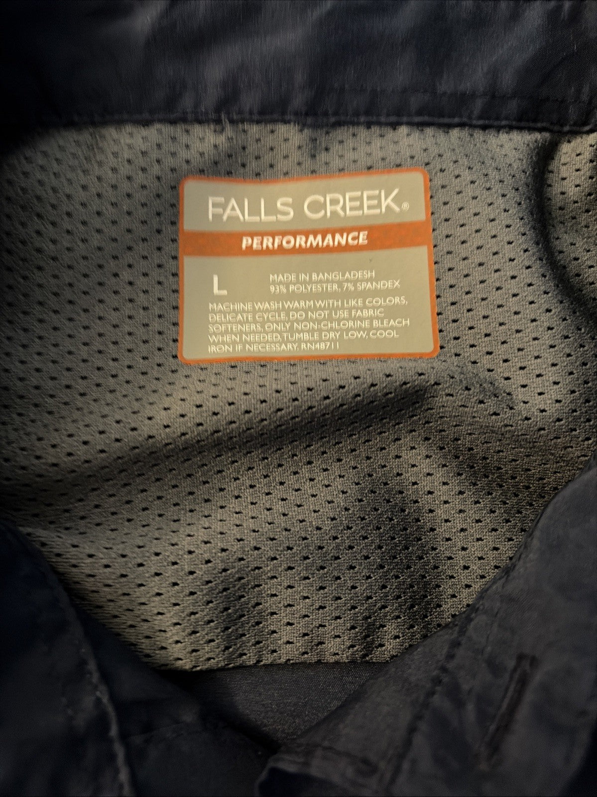 Falls Creek Performance Men’s Large Short Sleeve Button-Down Shirt￼Blue