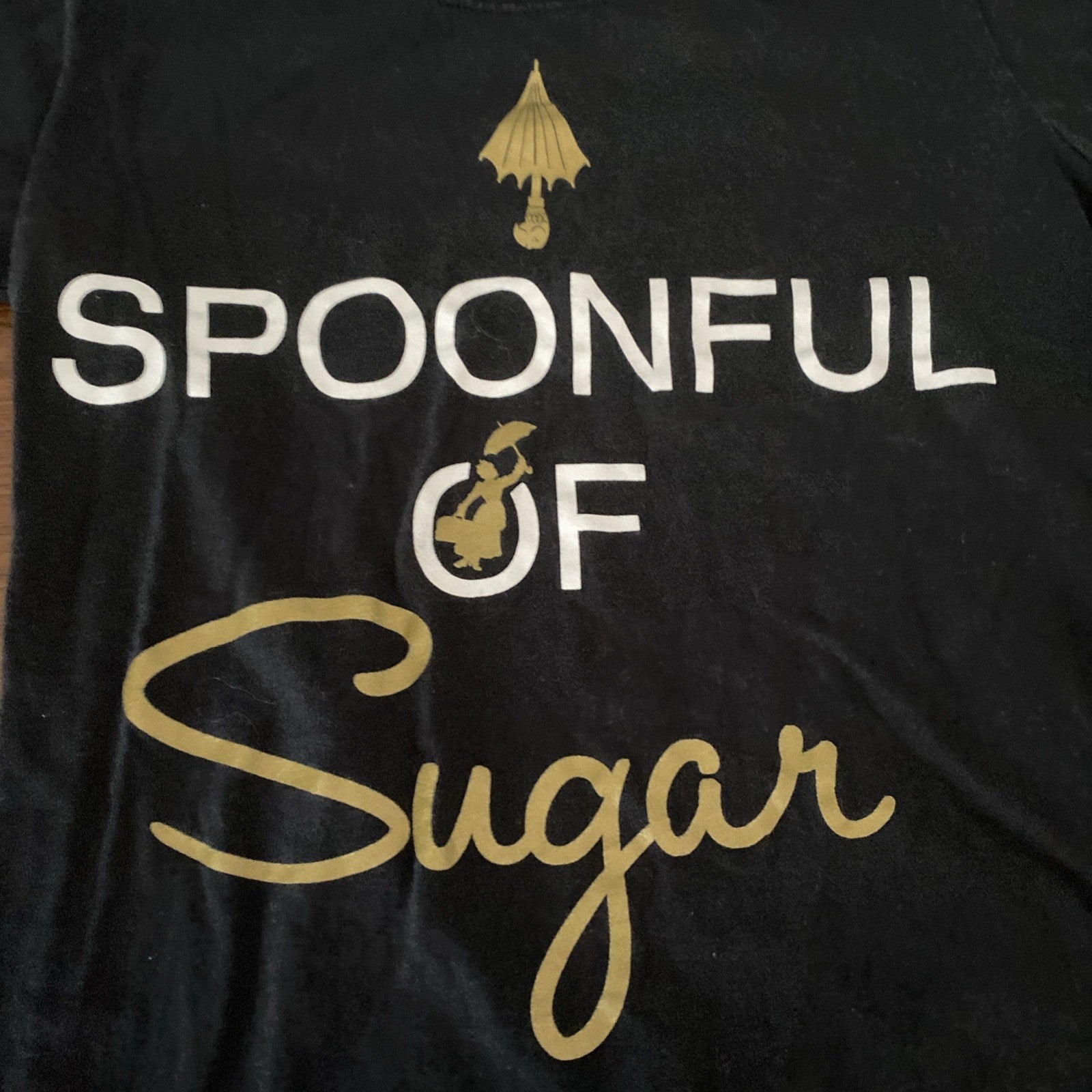 Disney Womens Shirt Small black spoonful full of sugar small free shipping