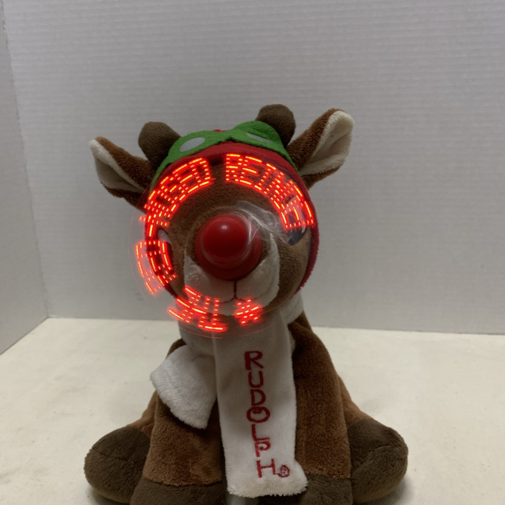 Rudolph The Red Nosed Reindeer Musical With Light Show Spinning Nose ( Works!!)