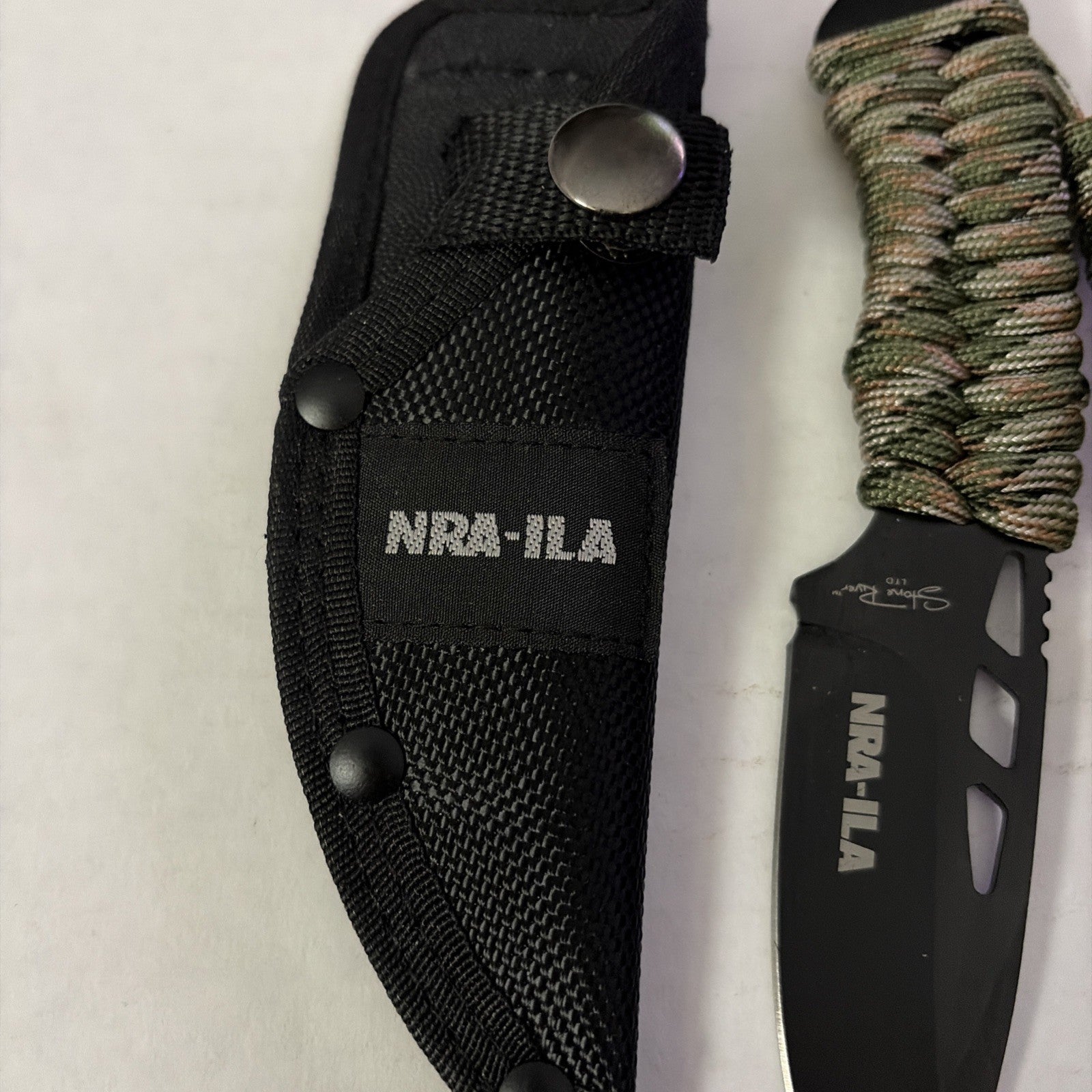 NRA-ILA Stone River Paracord Handle Fixed Blade Tactical Knife with Sheath