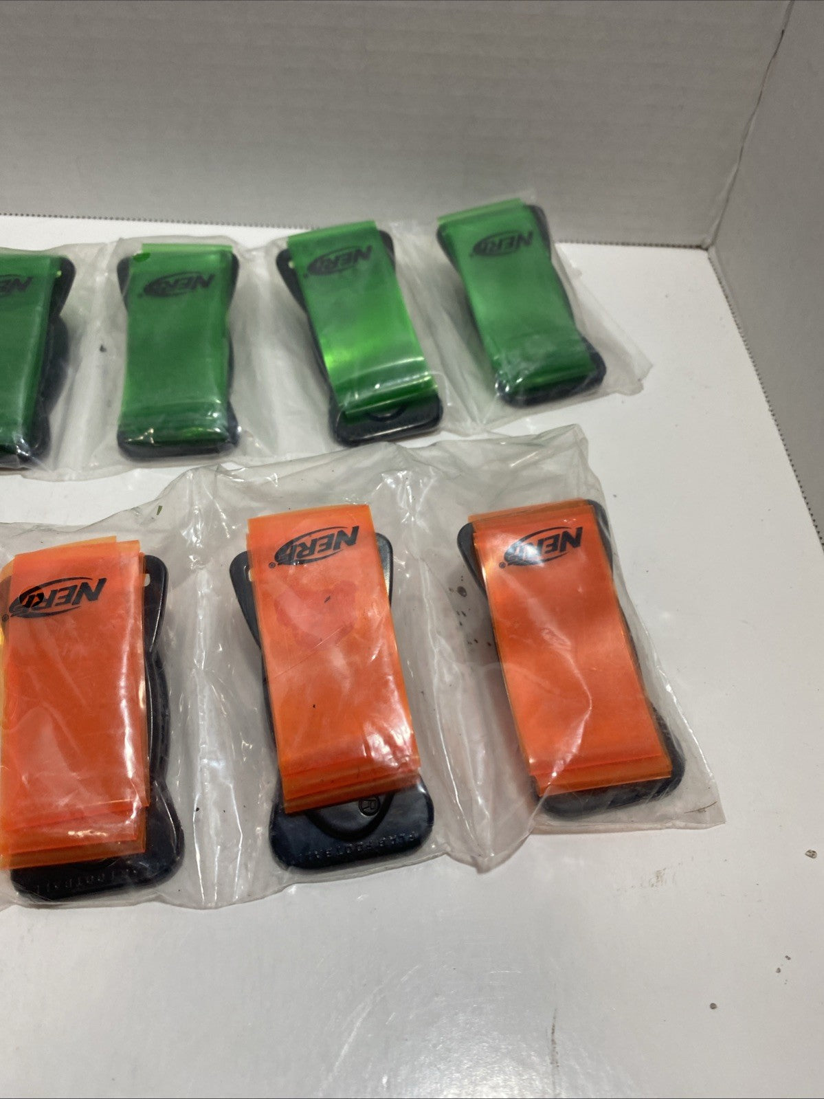 NERF Flag Football Clip On Flags Lot of (16) 8 Orange/ 8 Green NEW/SEALED