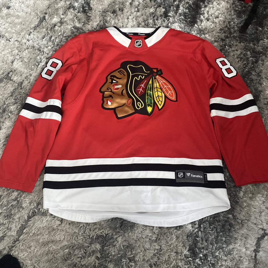 Fanatics Mens Red #88 Patrick Kane Chicago Blackhawks Authentic Jersey Size Lrg