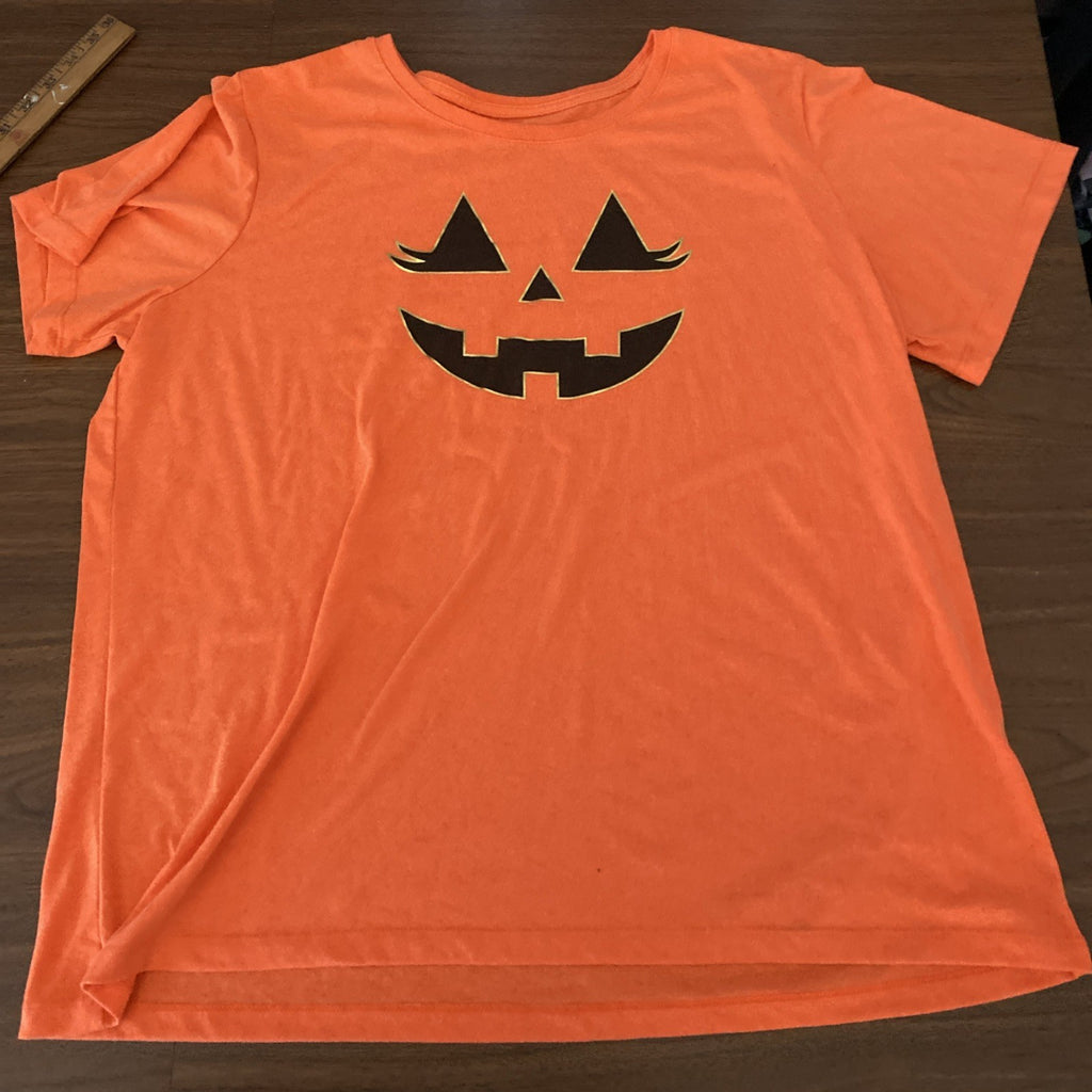 Halloween Pumpkin Face Orange T Shirt Youth 3XL 22 Short Sleeves Free Shipping