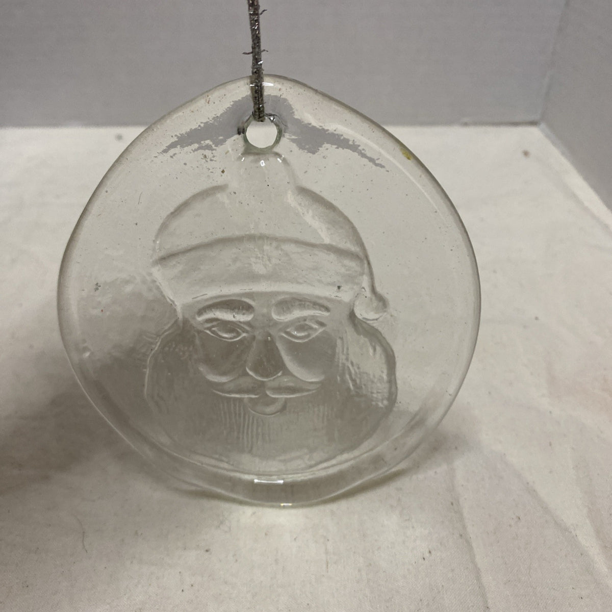 Old Santa Claus Glass Style Christmas Ornament - Keepsake Bauble