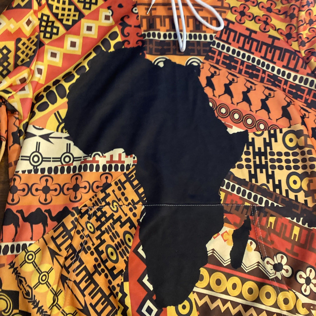 Vintage Men’s hoodie size medium Africa African print African hoodie