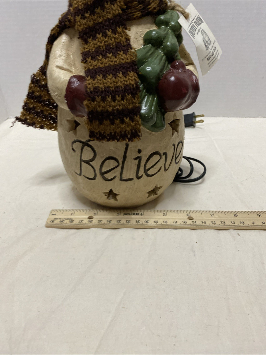 Country Friends  SNOWMAN W/HAT AND SCARF NIGHT LIGHT TESTED WORKS