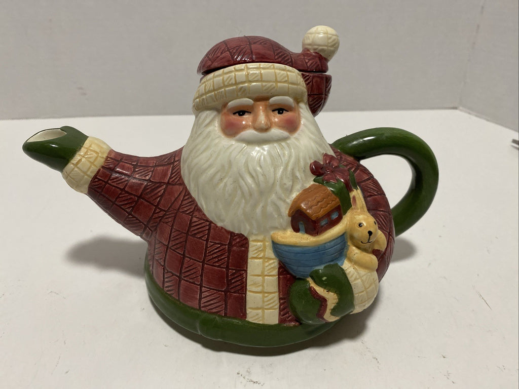 Susan Winget Certified International Company Stacking  Santa Teapot Top Only