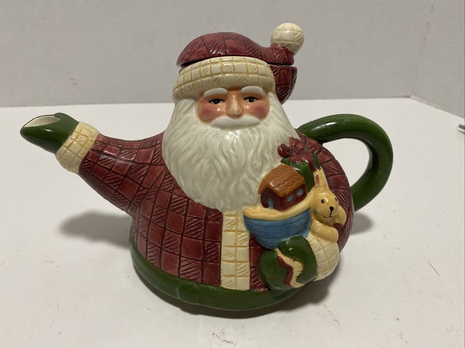 Susan Winget Certified International Company Stacking  Santa Teapot Top Only