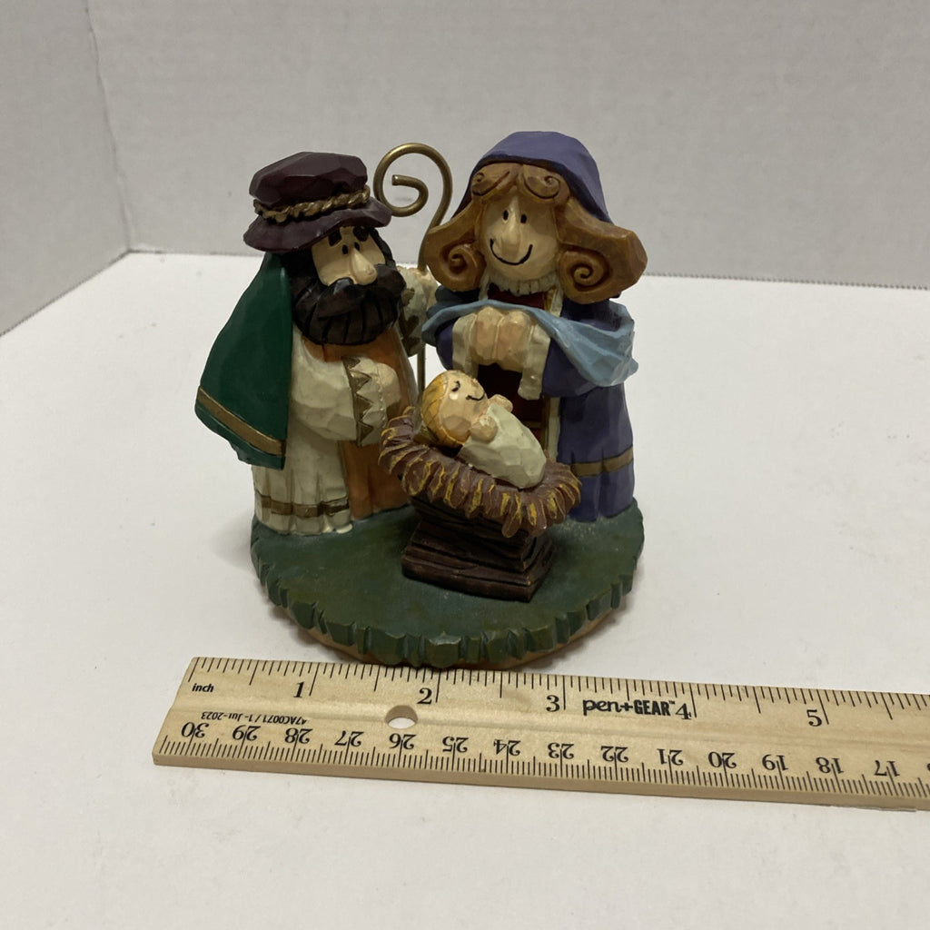 Autom Nativity Holy Family Figurine 4" Resin Jesus Mary Joseph Vintage Stable