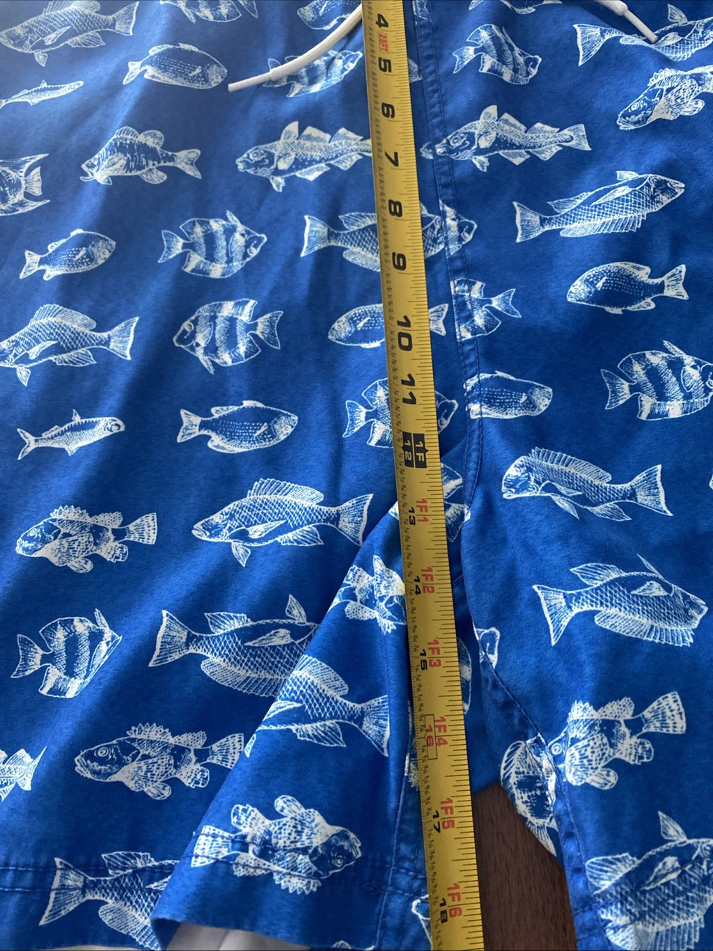 Nautica Men's Lined Blue / White Drawstring Swim Trunks 2XL