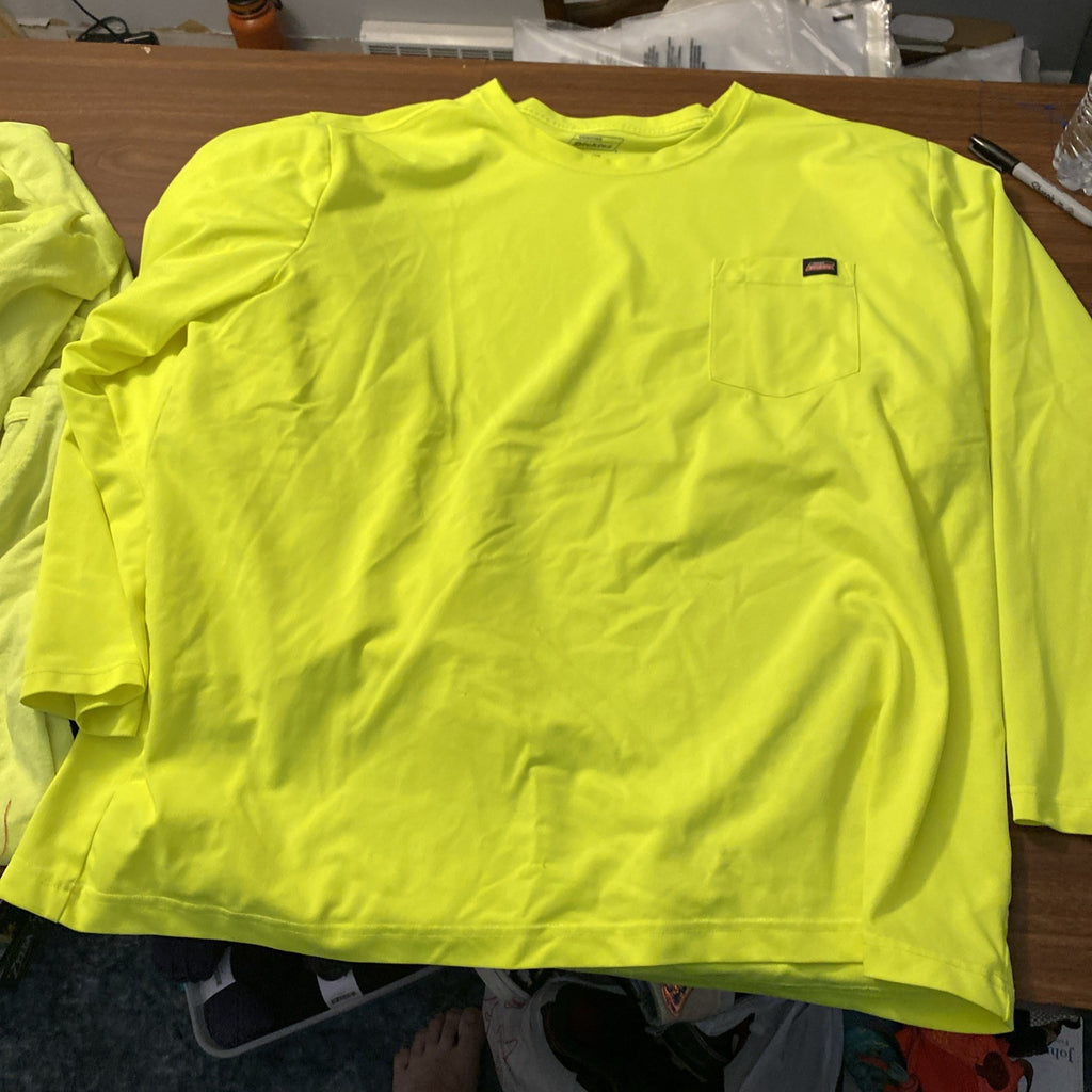 2 dickies 3XL men’s long sleeve safety shirts bright yellow