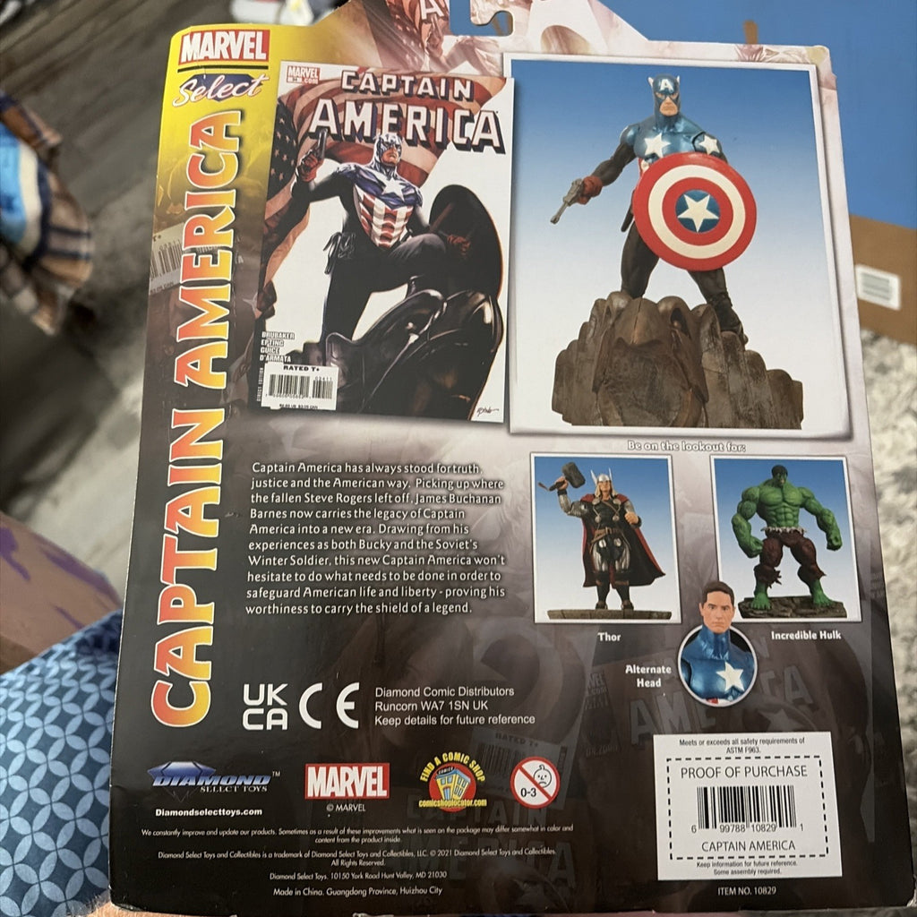 Marvel: Select: Captain America Figure New In Box, Box Is Damaged