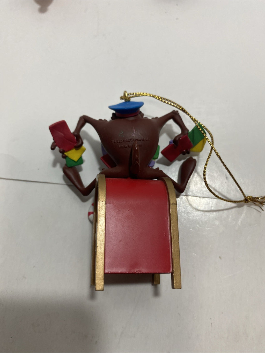 1996 Warner Brothers Tazmanian Devil Christmas Ornament Postman Taz