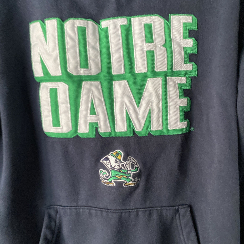 Champion Notre Dame Fighting Irish Hoodie Sweatshirt Size Medium Navy Blue Mens