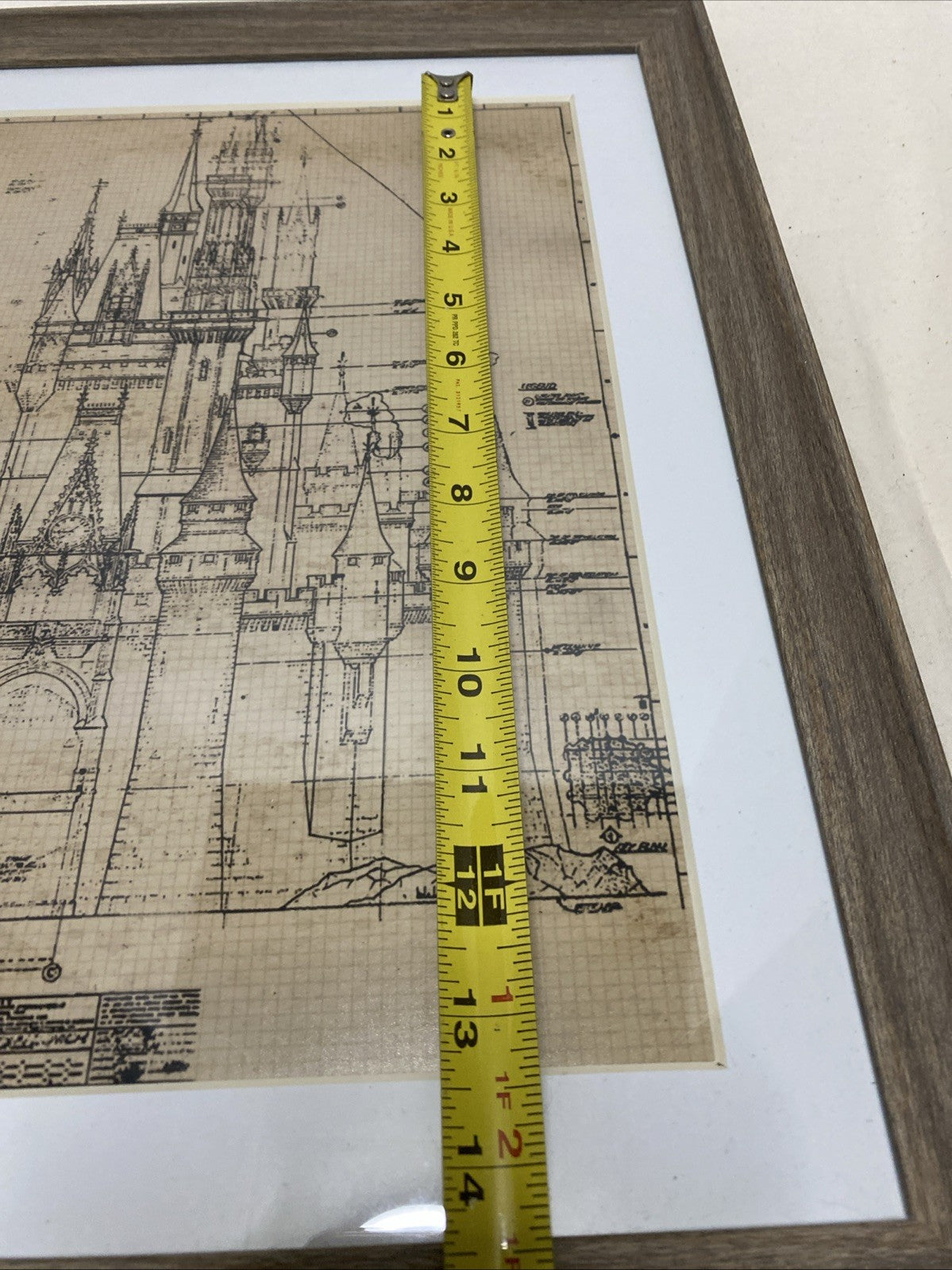 Disney World Castle Plans Print Front Elevation Park Copy Blueprint