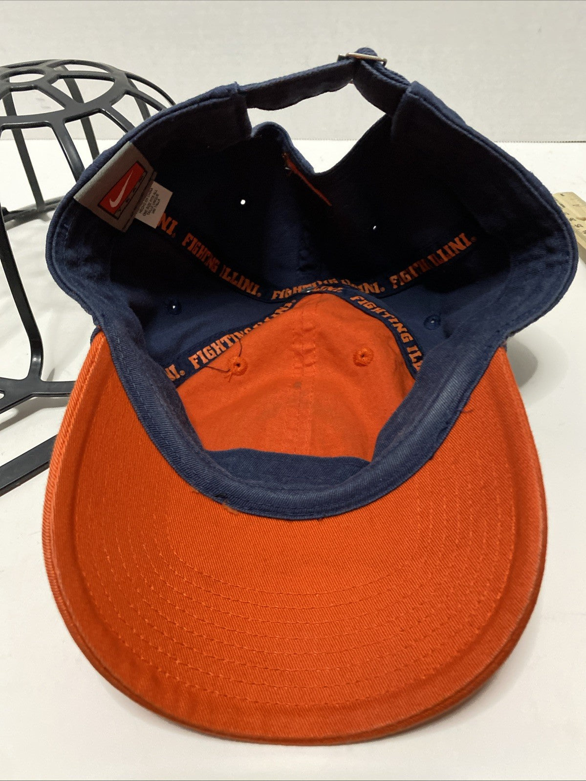 Illinois Fighting Illini Slouch Hat Jean Washed Buckle Back 2-Tone