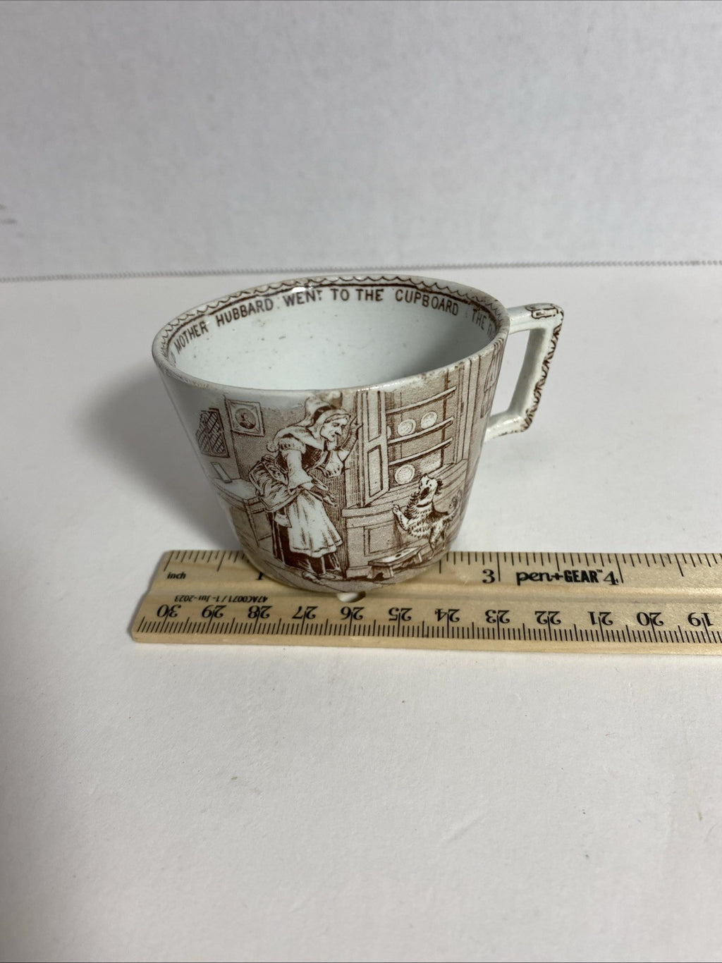 Staffordshire Whitaker And Co Transferware Nursery Rhyme Cup Old Mother Hubbard
