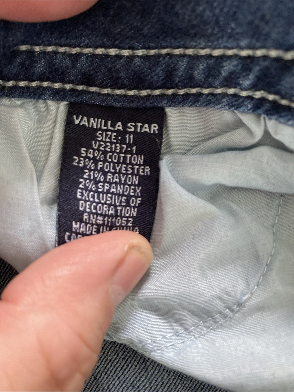 Vanilla Star Womens Size 11 Bootcut Mid Rise Denim Jeans star pockets free shipp