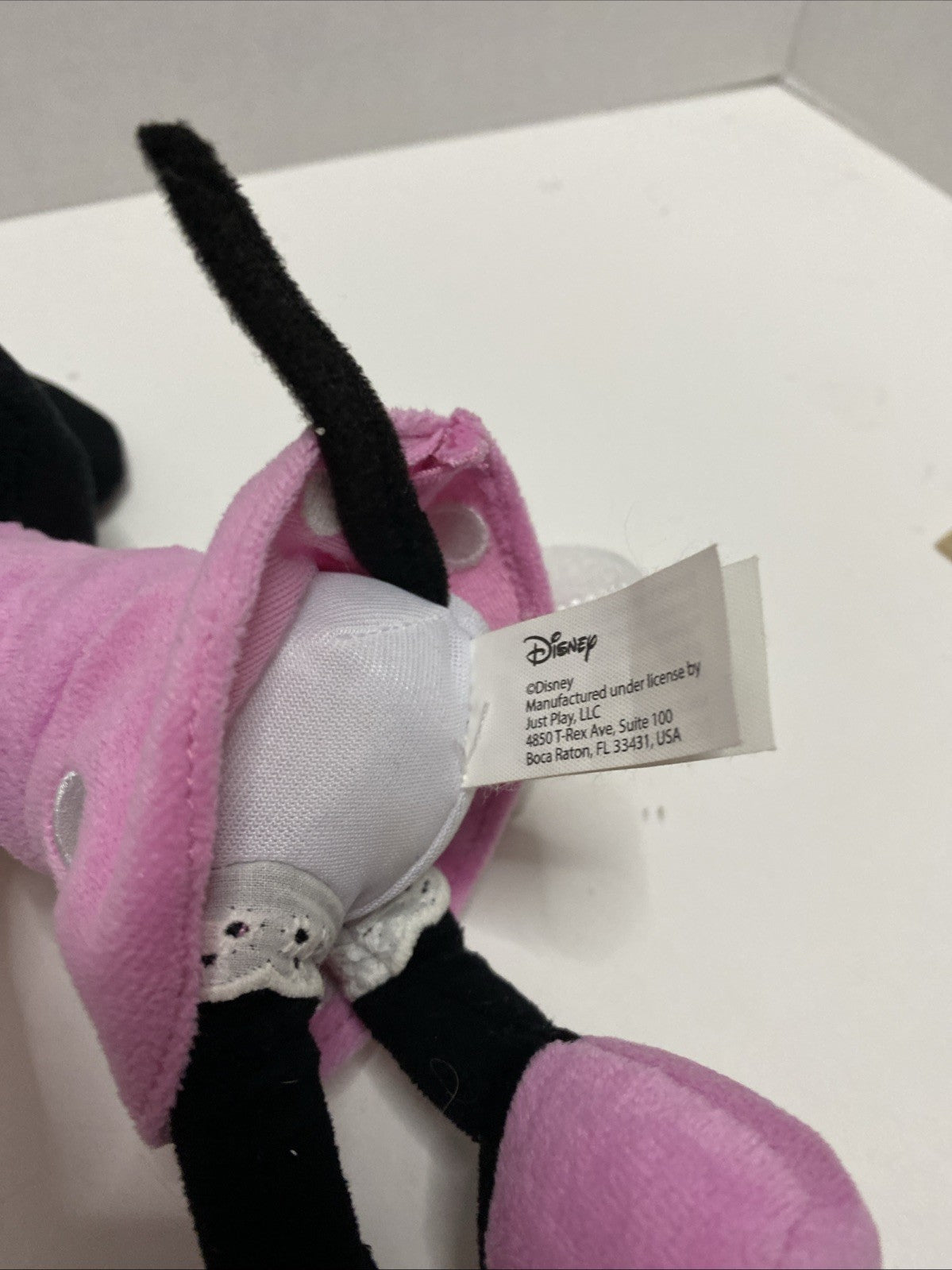 Disney Minnie Mouse Plush Doll Pink Polka Dot Stuffed Animal Toy Bow 10" 