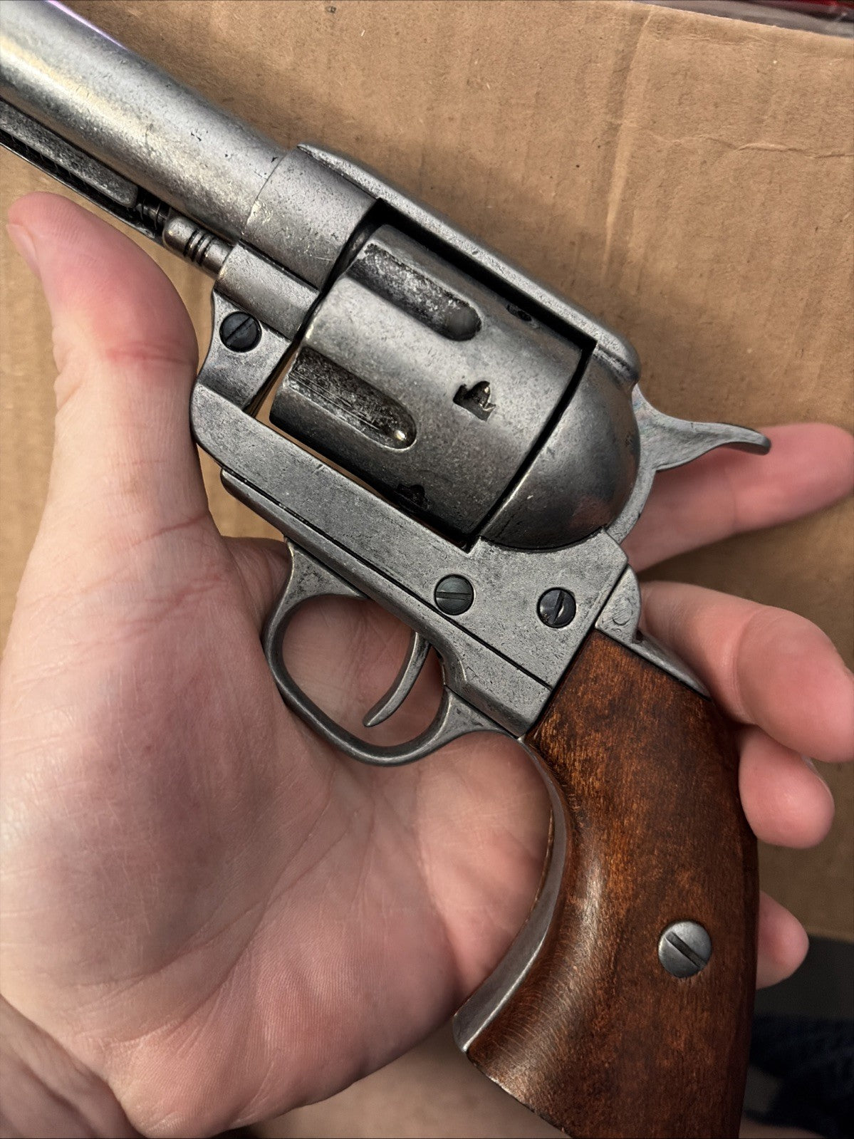 Denix Old West Frontier Replica Antique Grey Revolver Non-Firing Gun With Box