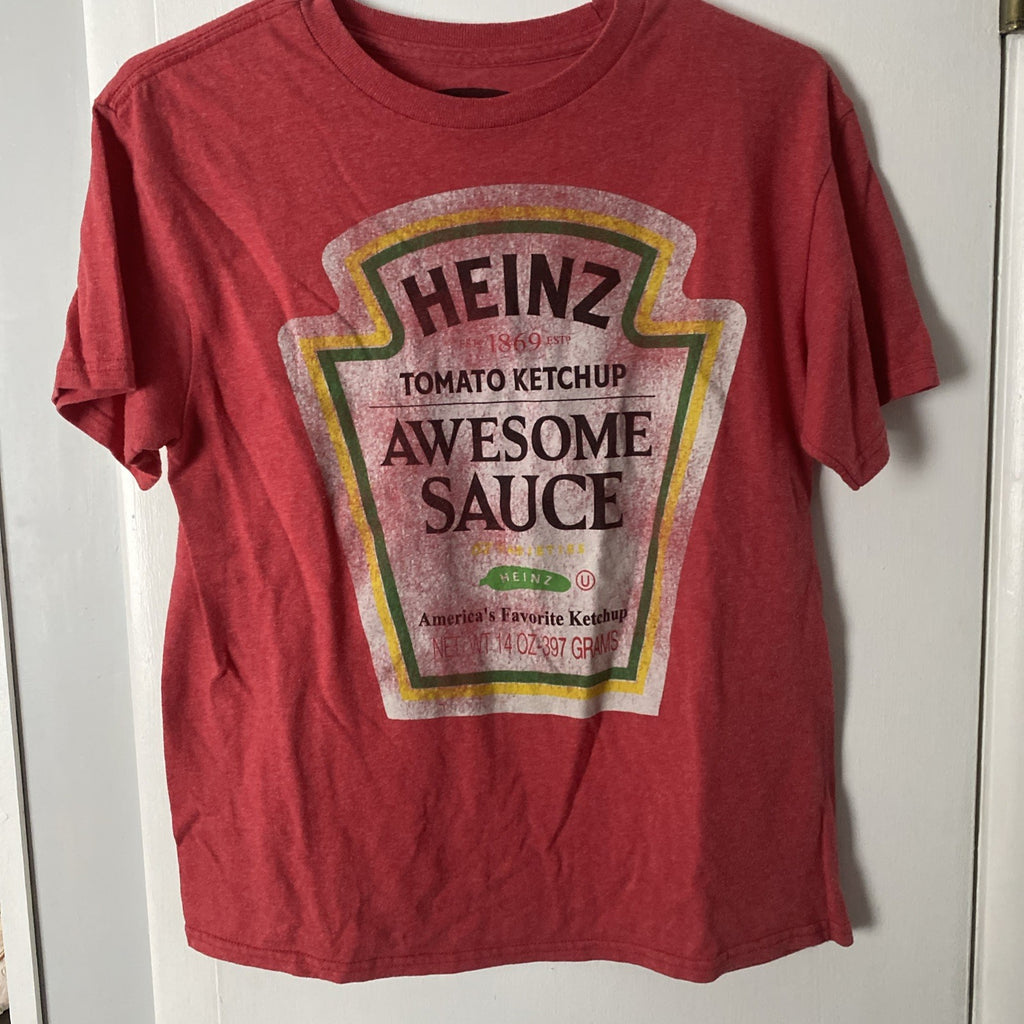 Heinz Tomato Ketchup Vintage Faded Print Red T-Shirt Size 14/16