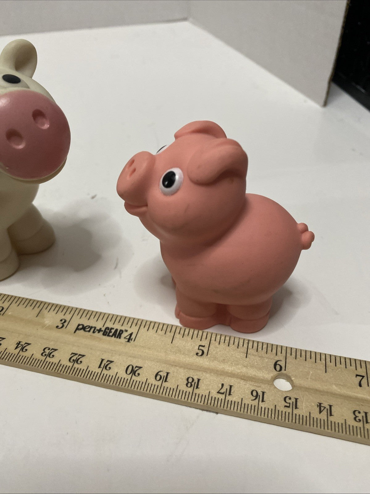 2Vintage Tonka  Soft Rubber Farm Animal  PIG   COW