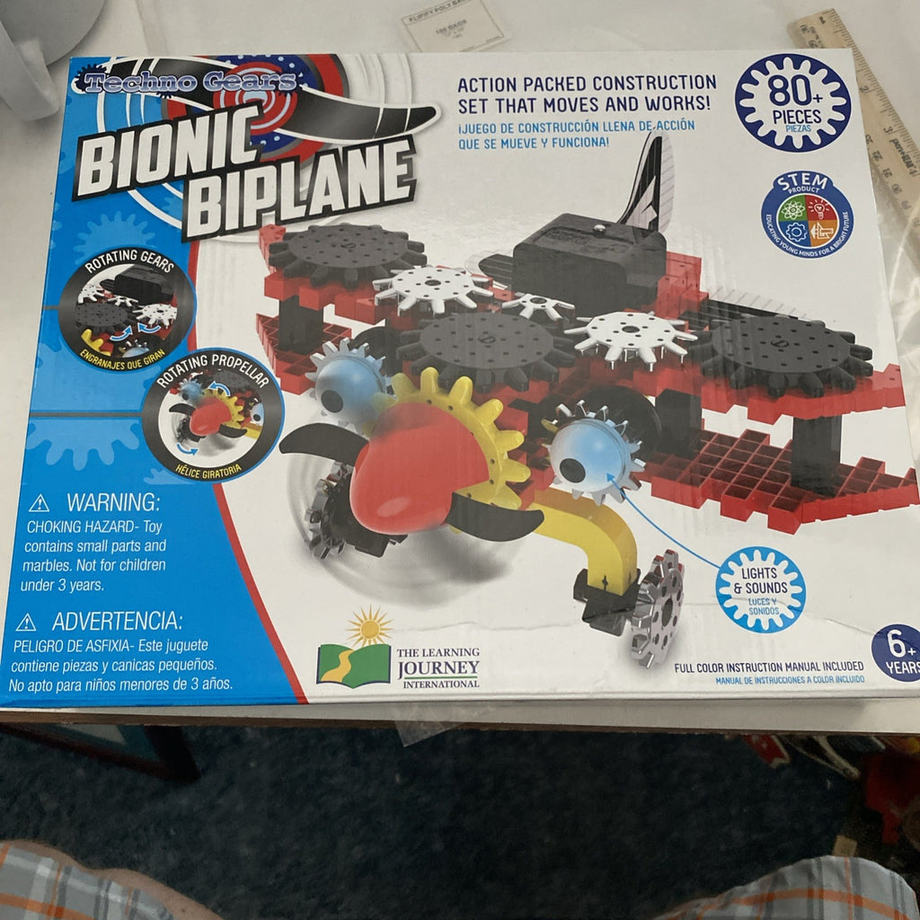 Techno Gears Bionic BIPLANE ONLY Set 80 Pieces KIDS Ages 6+ Construction Set.