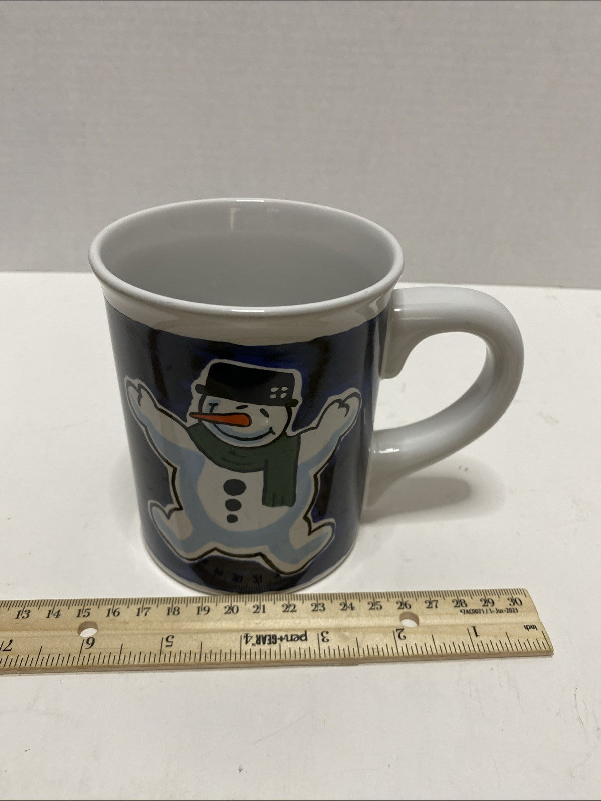 Snowman Coffee Mug - Stoneware - Houston Harvest Co. - Blue - Christmas