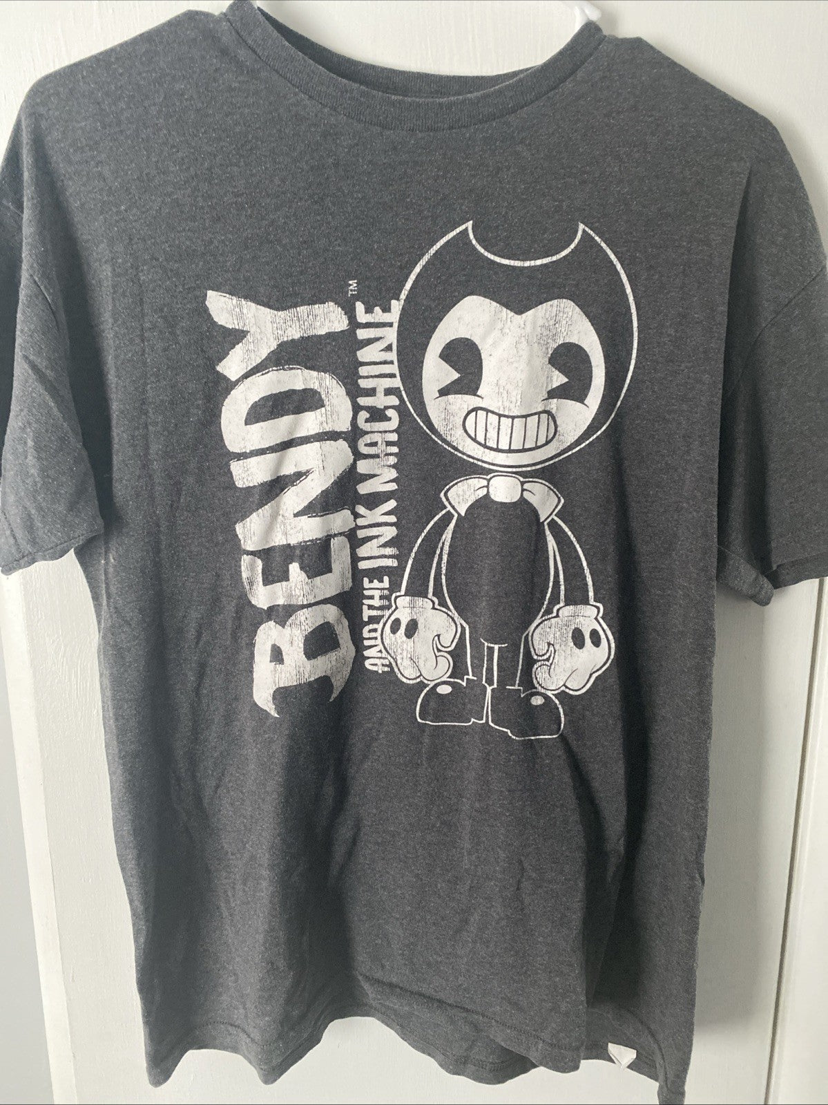 Bendy and The Ink Machine Cartoon Character Gray Mens Tshirt Tee Short Sleeve 