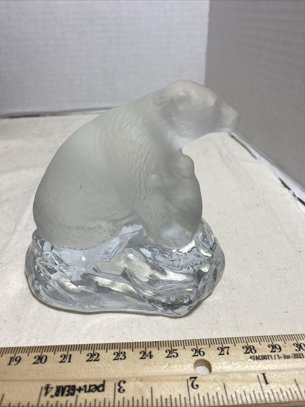 SEA Glasbruk Kosta Glass Polar Bear Figurine Vintage 1970s Made in Sweden