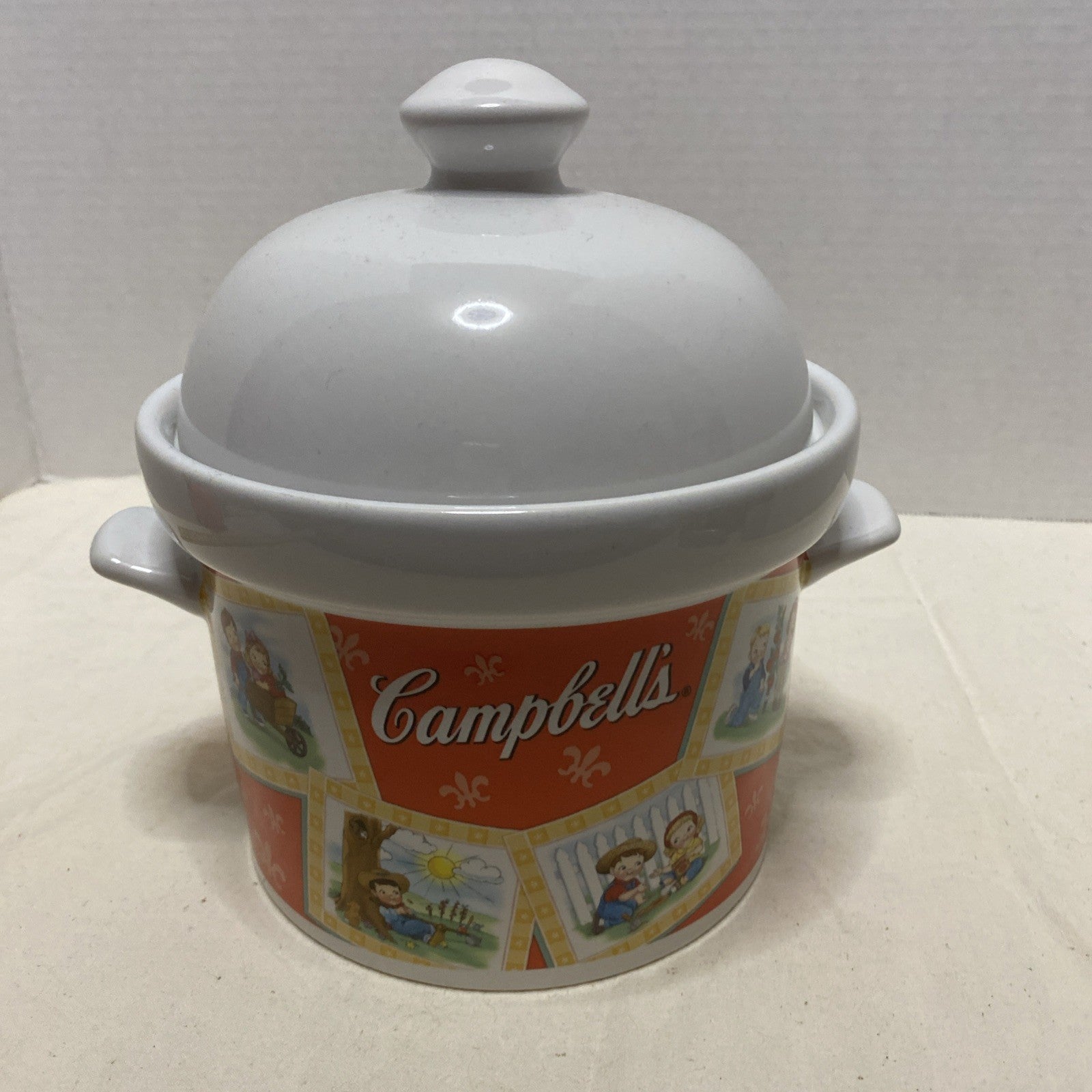 Campbell’s Soup Kids Handle Serving Tureen Crock Soup Bowl With Cover