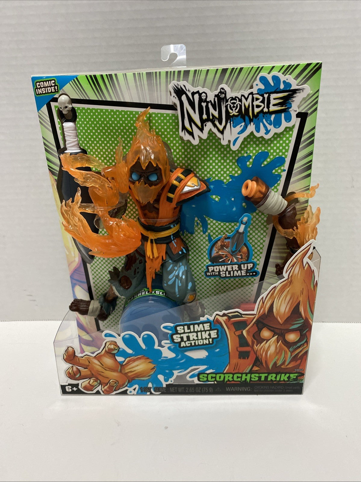 Ninjombie Scorchstrike Action Figure w/Slim & Comic Book #3 New