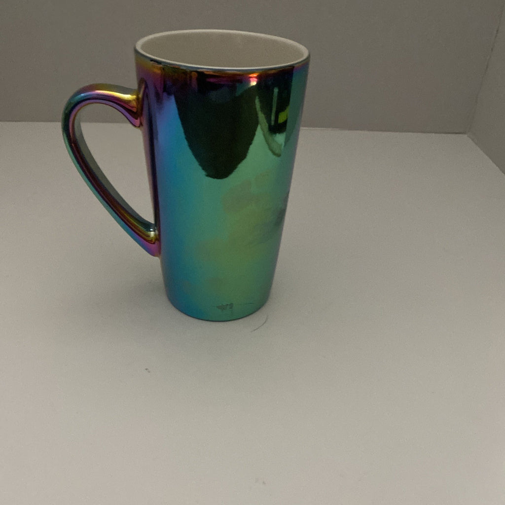 Starbucks 2022 Tall Holographic Iridescent Mug Green Mermaid Logo Coffee Cup