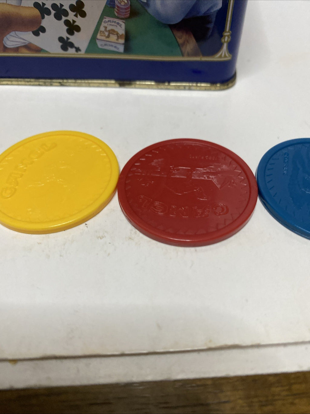 Joe Camel Casino Poker Set Original Tin Box, Cards/Chips Vintage Rare