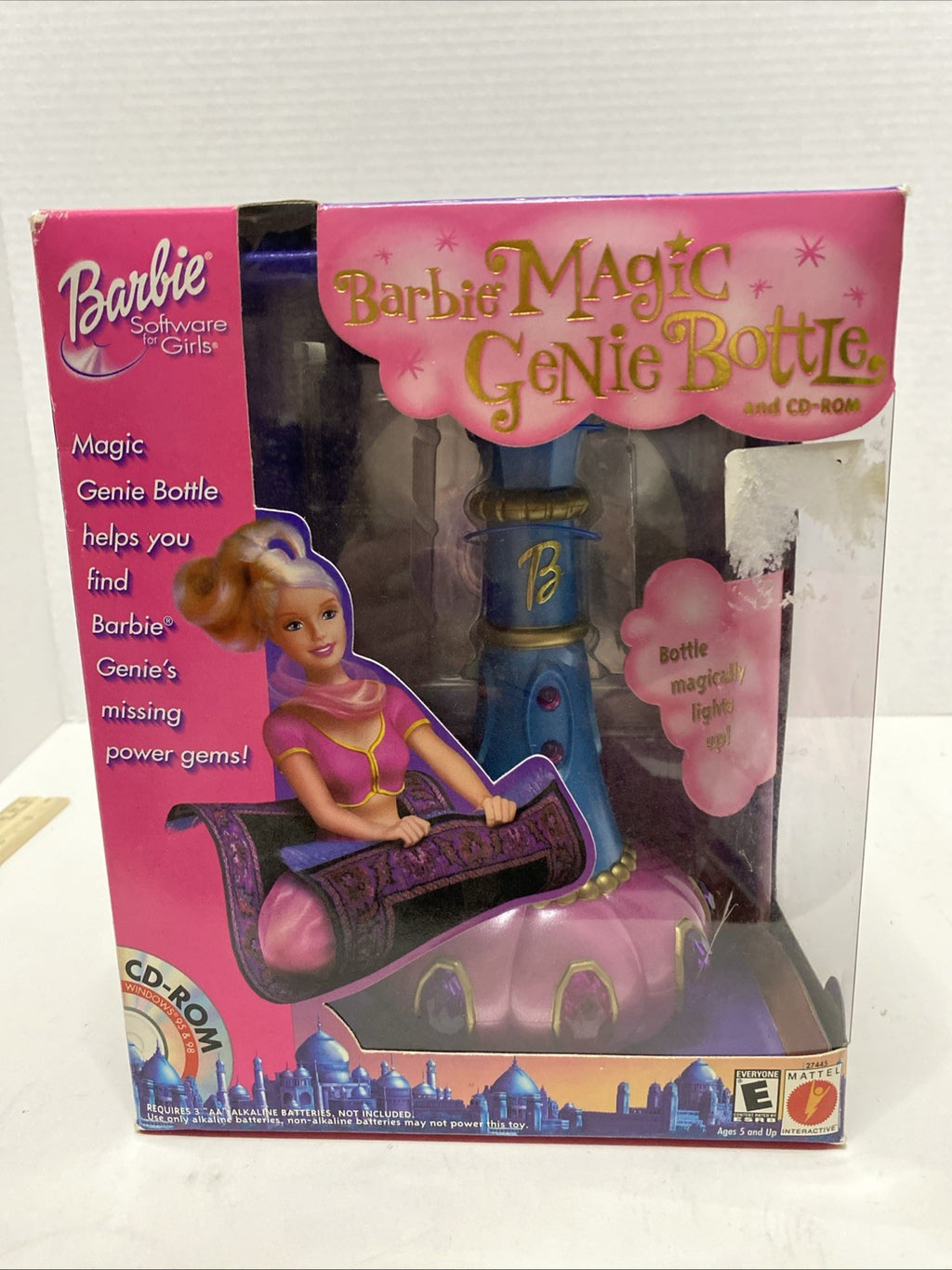 VTG 2000 Barbie Magic Genie Bottle Toy and CD ROM PC Game Mattel #27445 SEALED