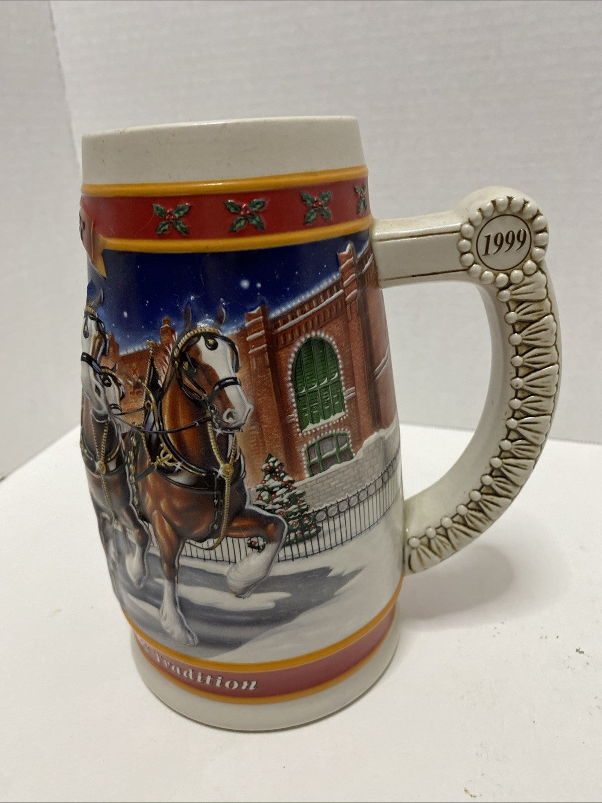 Budweiser 1999 Holiday Clydesdales  Beer Stein A Century of Holiday Tradition