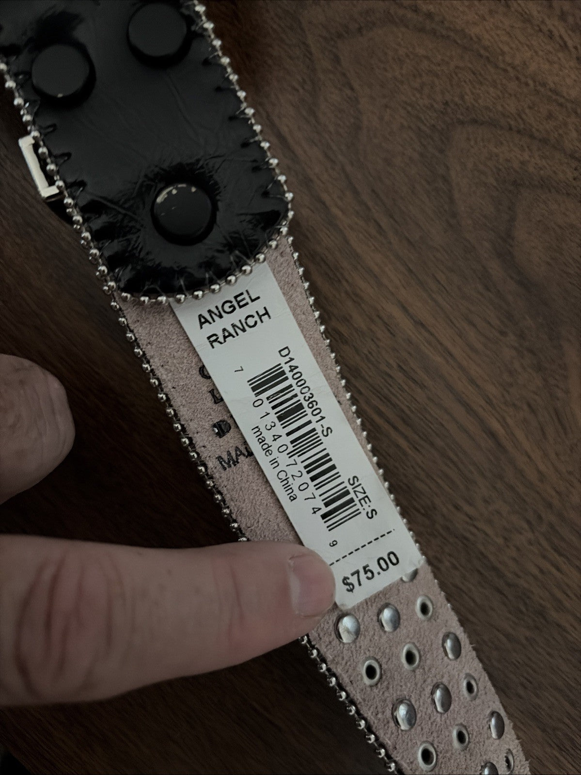 Angel Ranch Western Belt Women Crystal Studs 3 Piece Buckle