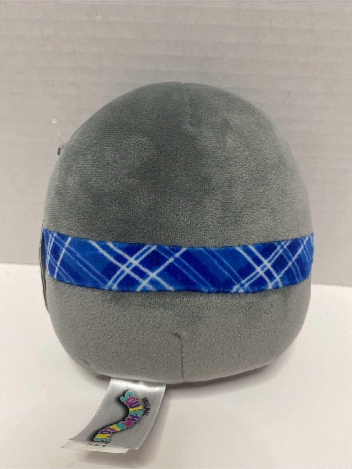Squishmallow 6”Jen Penguin Grey White Plush Blue Plaid Scarf Kellytoy