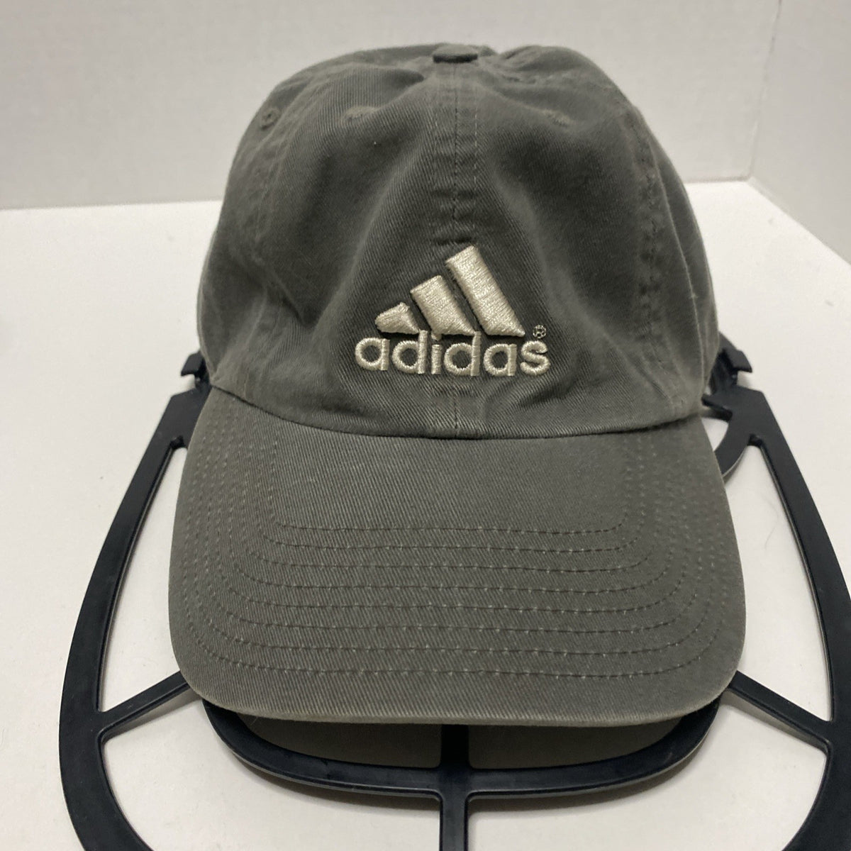Adidas Hat Cap Strap Back Adult One Size Green White 100% Cotton Climalite Twill