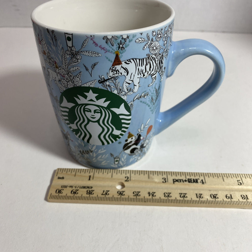 Starbucks 2020 Birthday Party Animals Ceramic Coffee Mug 10 oz Tiger Zebra Panda
