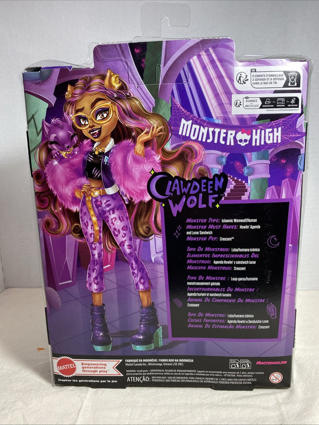 Monster High Clawdeen Wolf With Crescent-New