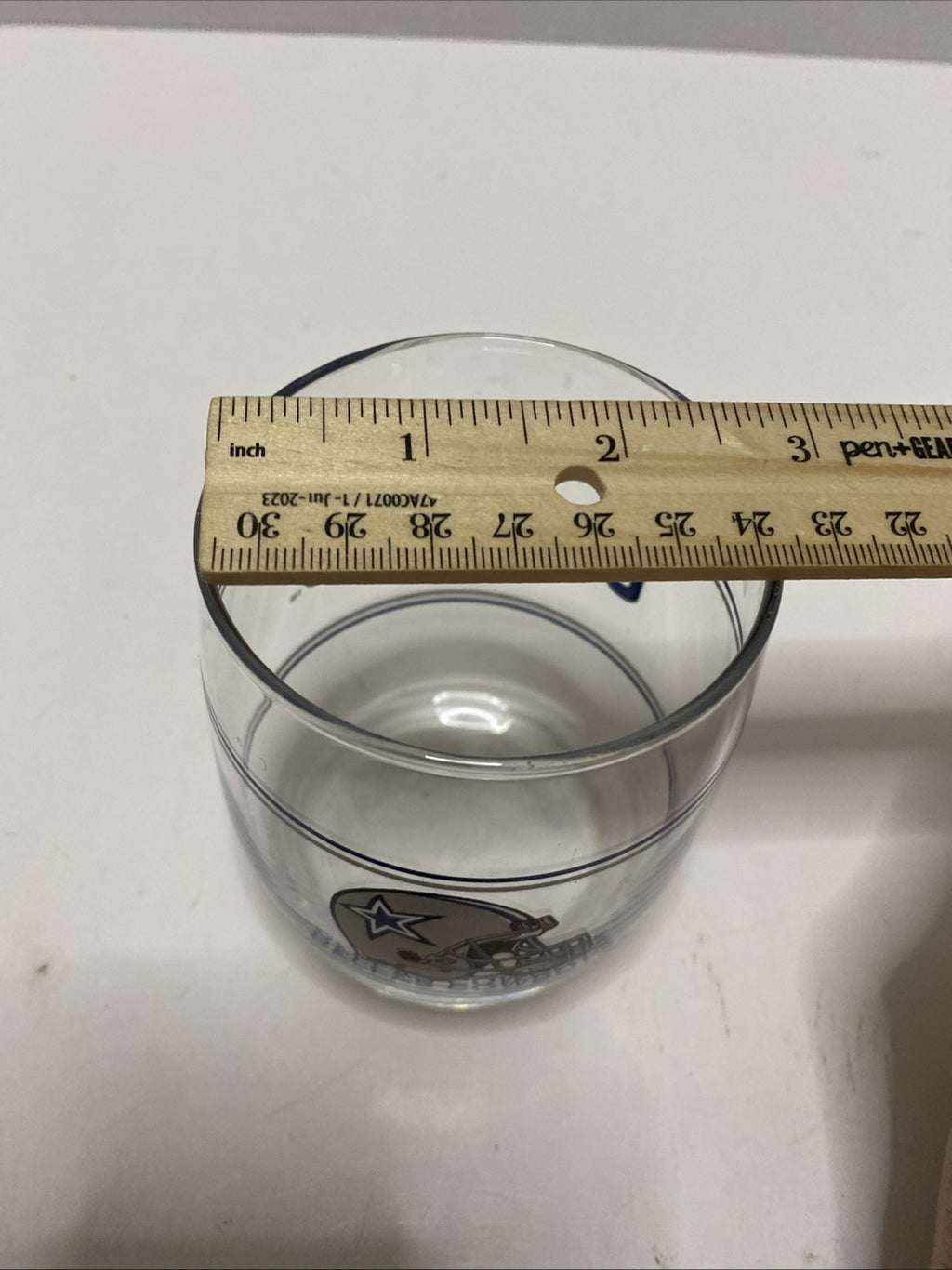 Vintage Dallas Cowboys Drinking Glass-NFL Licensed-Round Bottom
