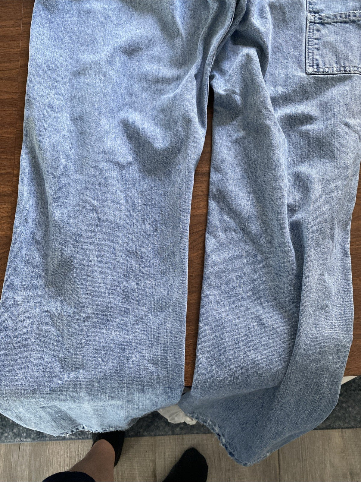 Lee Dungarees Carpenter Jeans Mens 33x32 Blue Denim Workwear Utility Distressed
