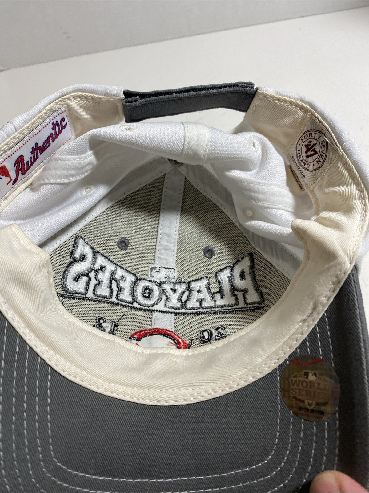 Cincinnati Reds Hat 2012 47’ brand playoffs Strapback Gray postseason cap